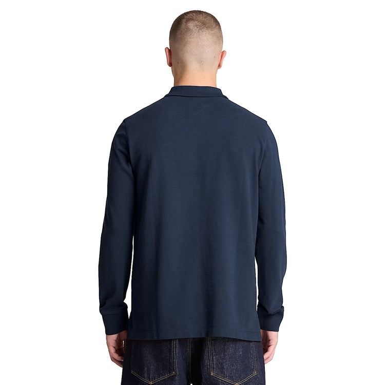 Polo Uomo manica lunga Millers River Blu modello retro