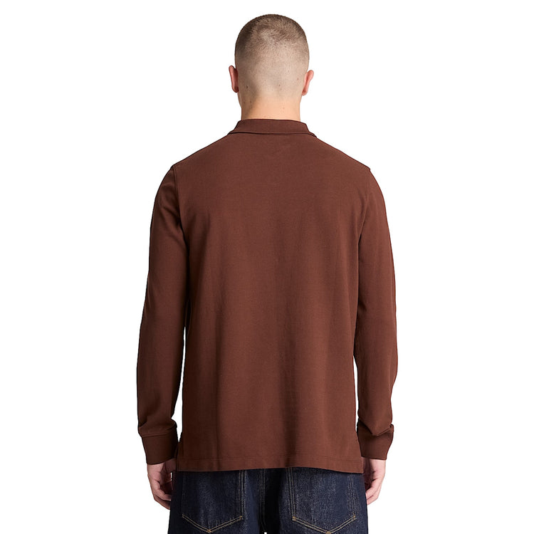 Polo Uomo manica lunga Millers River Marrone modello retro