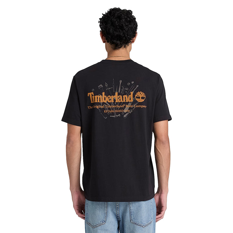 T-shirt Uomo Nero con grafica Bootmakers modello retro