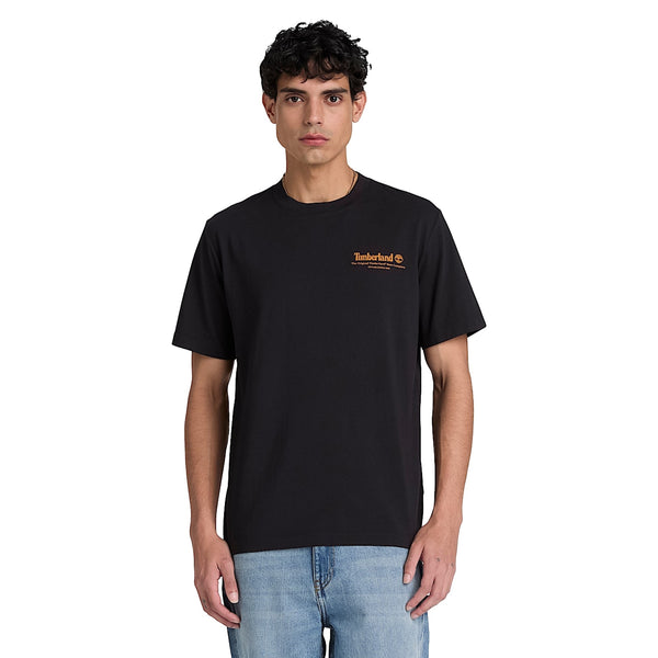 T-shirt Uomo Nero con grafica Bootmakers modello frontale