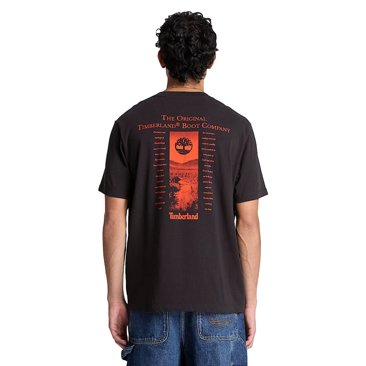 T-shirt nera Uomo grafica New Hampshire Heritage modello retro