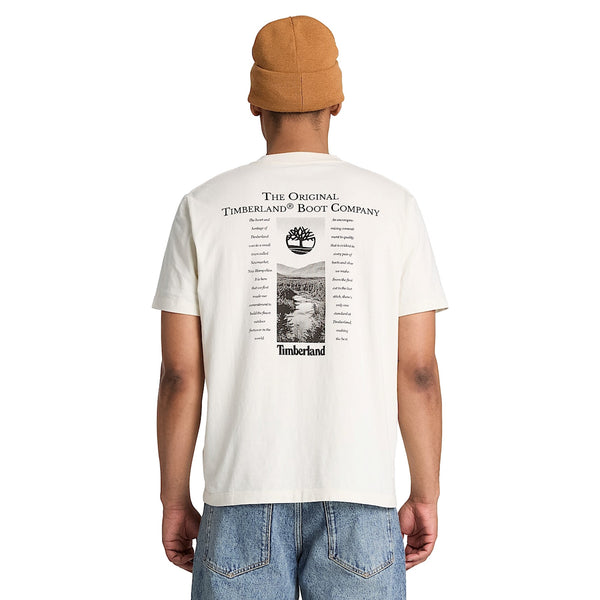 T-shirt bianca Uomo grafica New Hampshire Heritage modello retro