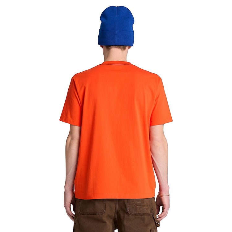 T-shirt Uomo Arancione con ricamo Established 1973 modello retro