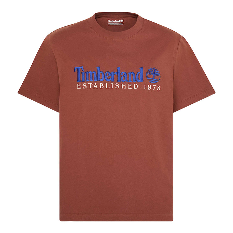 T-shirt Uomo Marrone con ricamo Established 1973