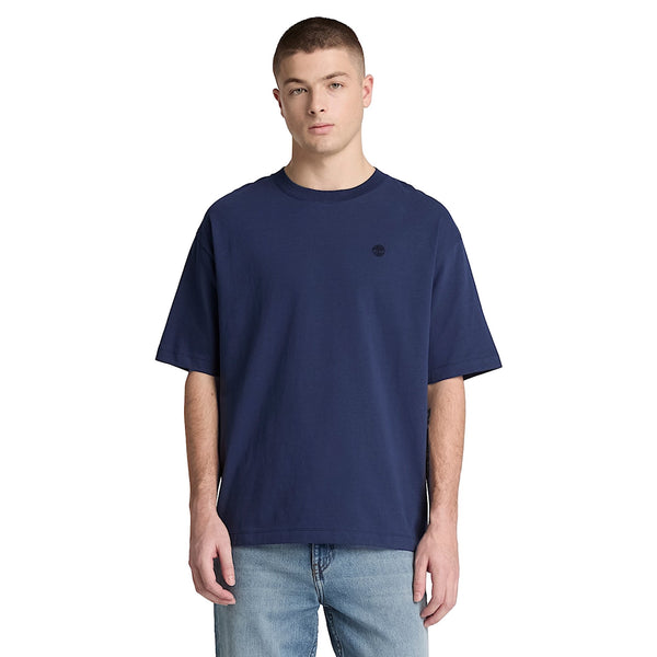T-shirt Uomo Relaxed Dunstan River Blu modello frontale
