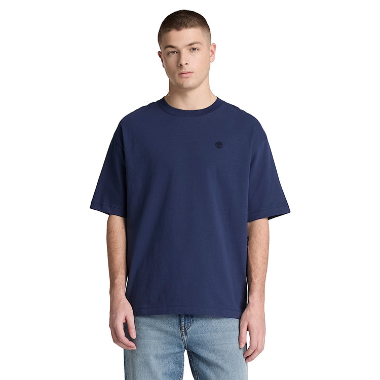 T-shirt Uomo Relaxed Dunstan River Blu modello frontale