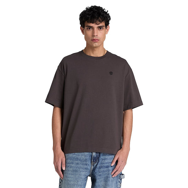 T-shirt Uomo Relaxed Dunstan River Nero vintage modello frontale
