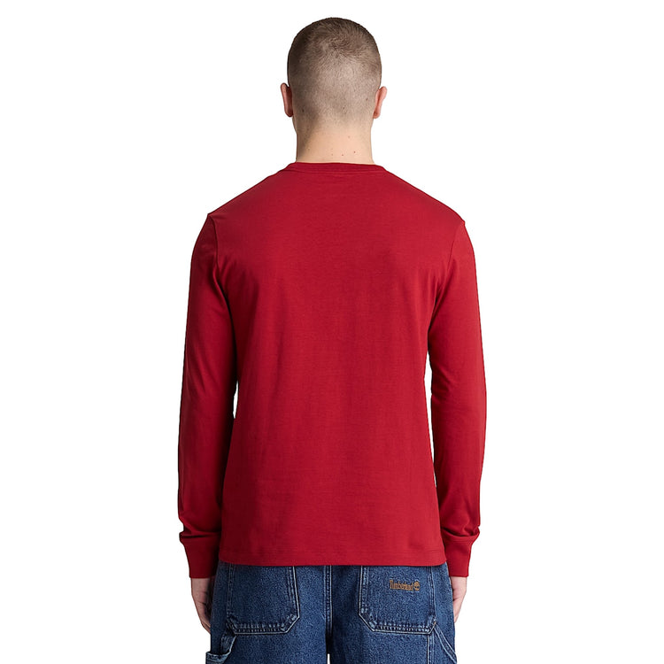 T-shirt Uomo Slim a manica lunga Rosso modello retro