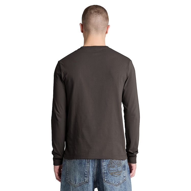 T-shirt Uomo Slim a manica lunga Nero vintage, modello retro