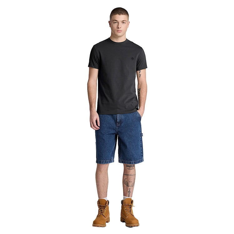 T-shirt Uomo Slim Dunstan River Nero modello intero frontale