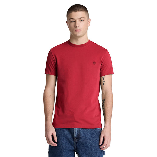 T-shirt Uomo Slim Dunstan River Rosso modello frontale