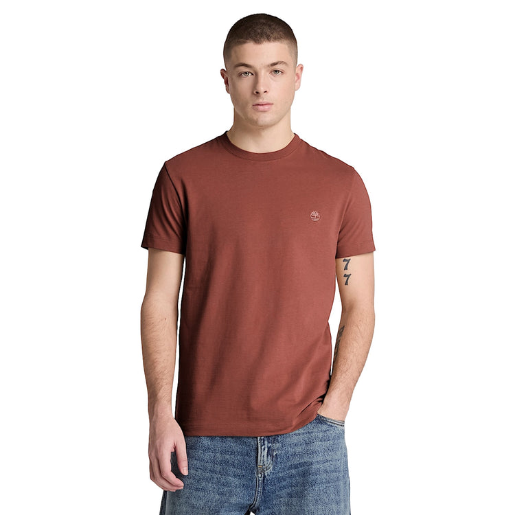T-shirt Uomo Slim Dunstan River Marrone chiaro modello frontale