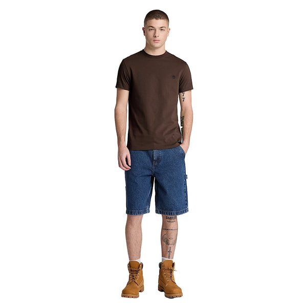 T-shirt Uomo Slim Dunstan River Marrone modello intero frontale