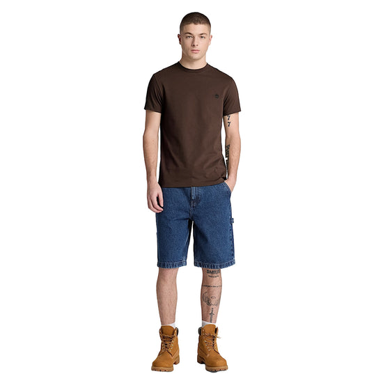 T-shirt Uomo Slim Dunstan River Marrone modello intero frontale