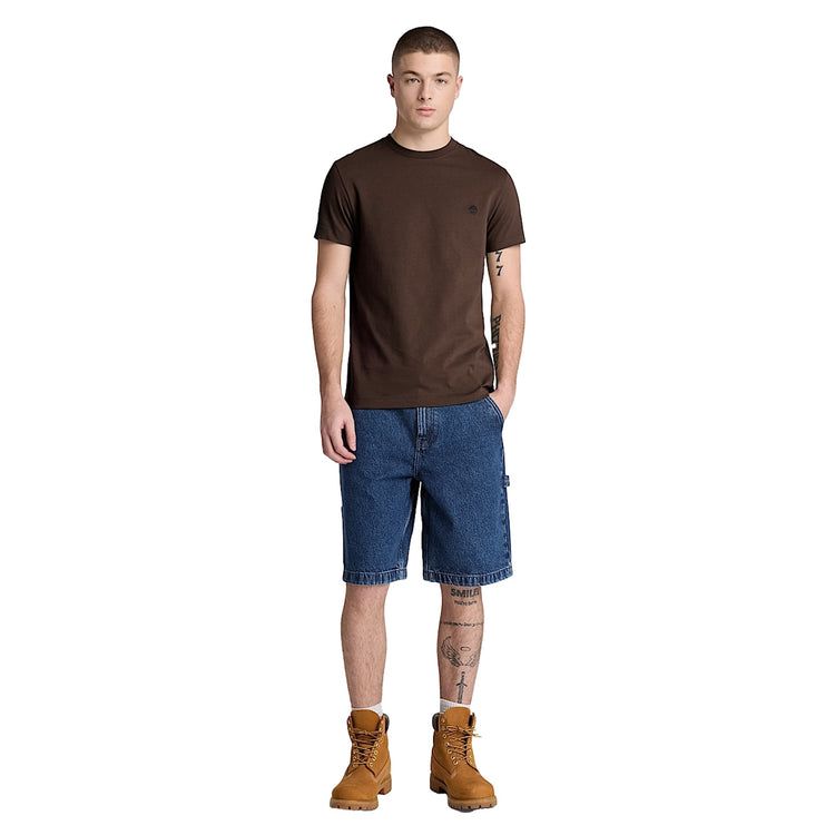 T-shirt Uomo Slim Dunstan River Marrone modello intero frontale