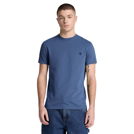 T-shirt Uomo Azzurra, Dunstan River, con mini logo