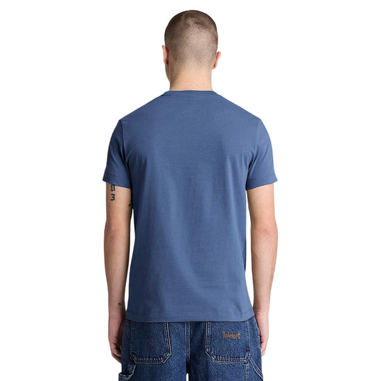 T-shirt Uomo Azzurra, Dunstan River, con mini logo