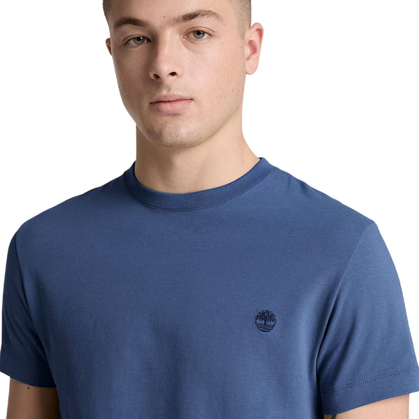 T-shirt Uomo Azzurra, Dunstan River, con mini logo