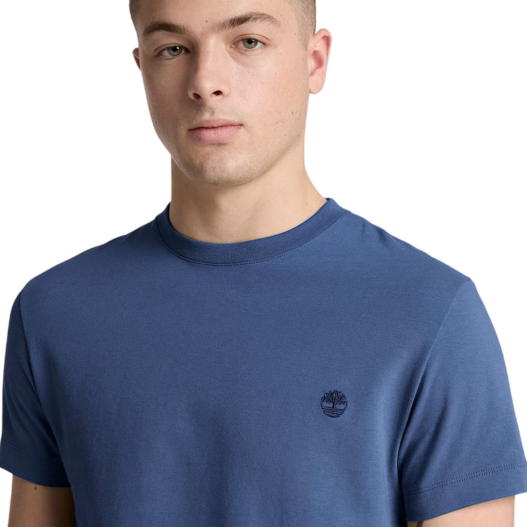 T-shirt Uomo Azzurra, Dunstan River, con mini logo