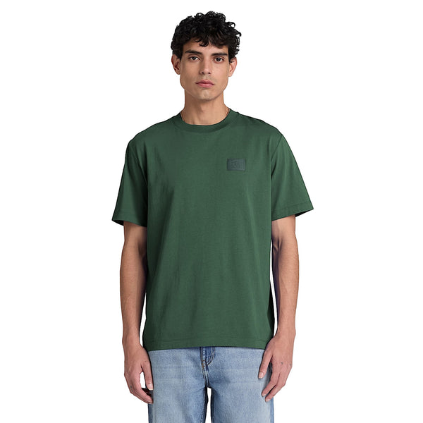 T-shirt Uomo con logo in silicone Verde modello frontale