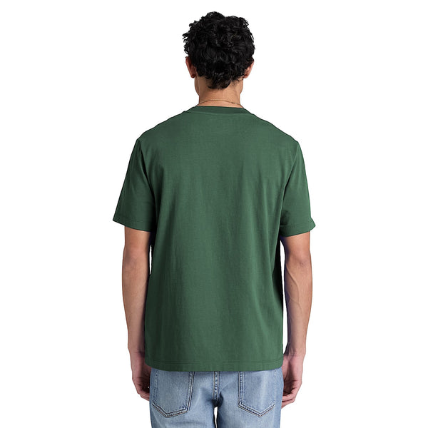 T-shirt Uomo con logo in silicone Verde modello retro