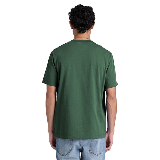 T-shirt Uomo con logo in silicone Verde modello retro
