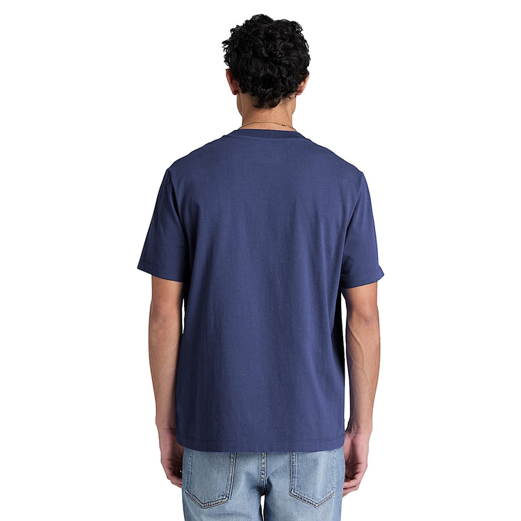 T-shirt Uomo con logo in silicone Blu scuro modello retro