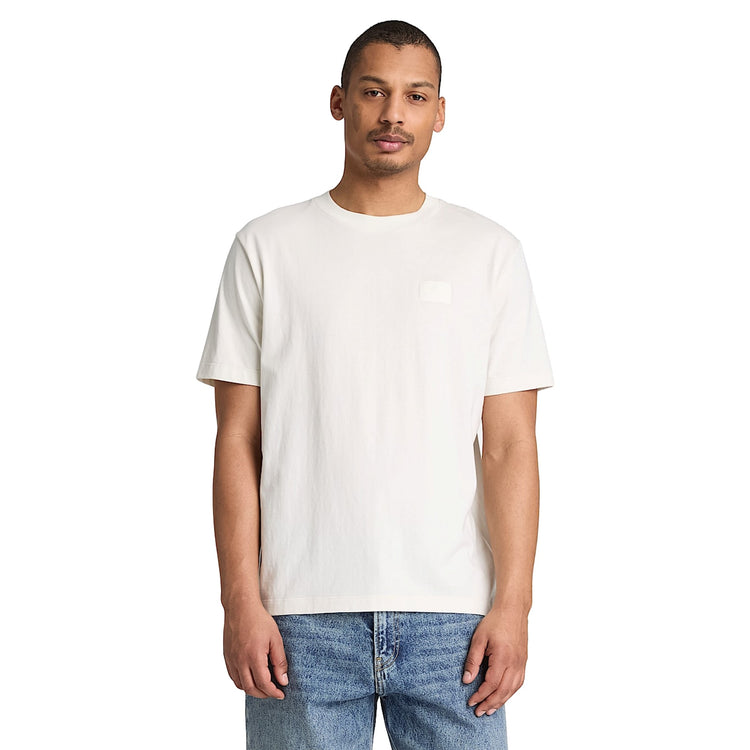 T-shirt Uomo con logo in silicone Bianco modello frontale