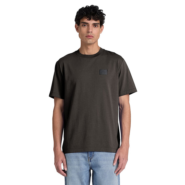 T-shirt Uomo con logo in silicone Nero modello frontale