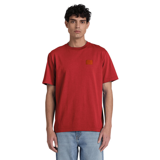 T-shirt Uomo con logo in silicone Rosso modello frontale