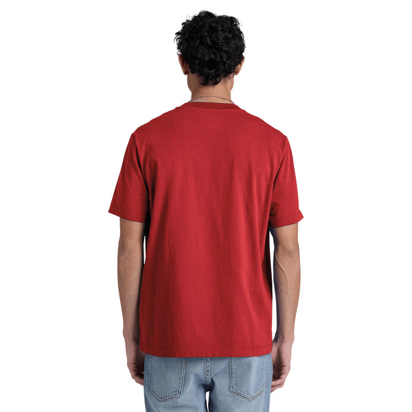 T-shirt Uomo con logo in silicone Rosso modello retro