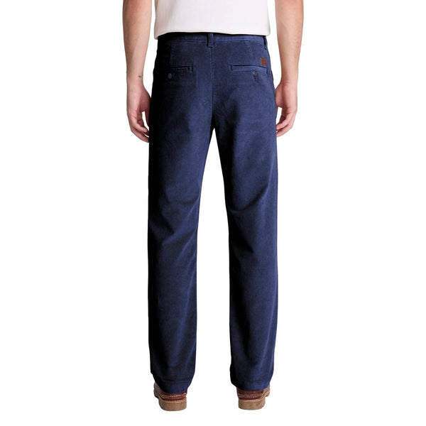 Pantalone Uomo Claremont in velluto a coste blu scuro modello retro