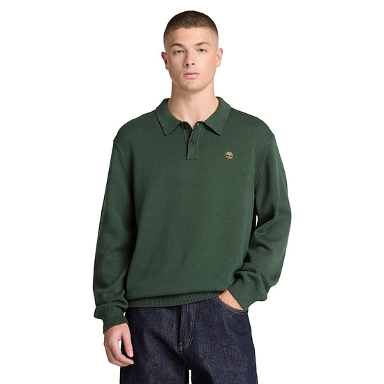 Maglione Uomo stile polo Williams River Verde modello frontale
