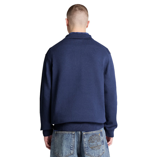 Maglione Uomo stile polo Williams River Blu modello retro