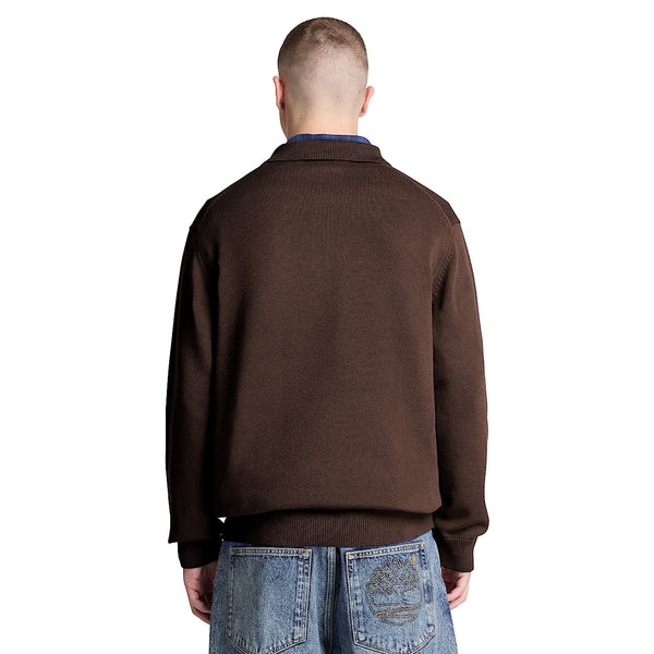 Maglione Uomo stile polo Williams River Marrone modello retro