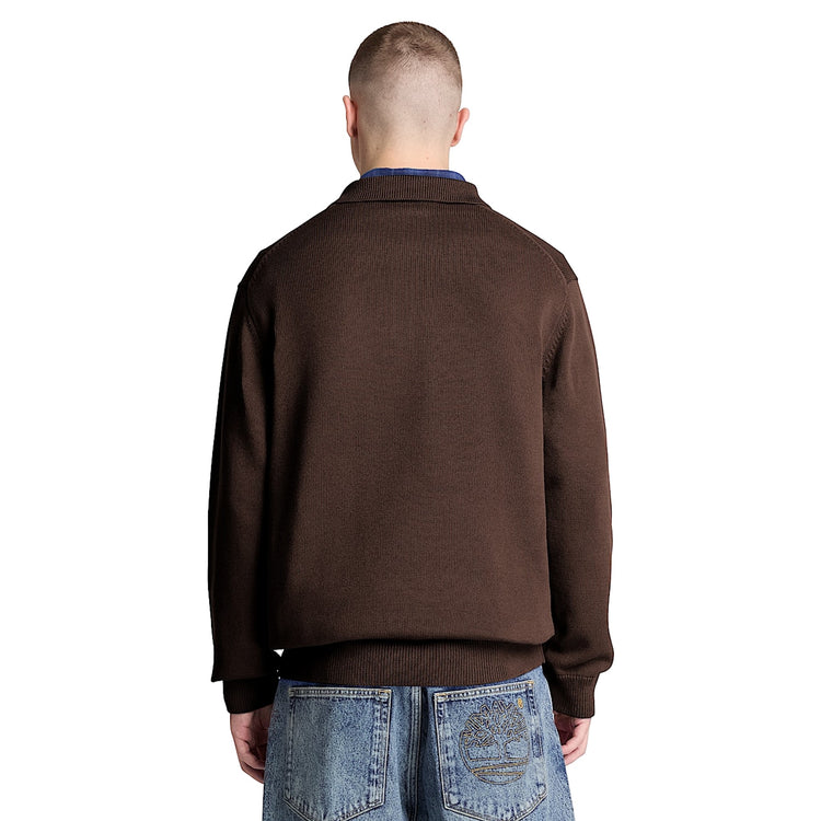 Maglione Uomo stile polo Williams River Marrone modello retro