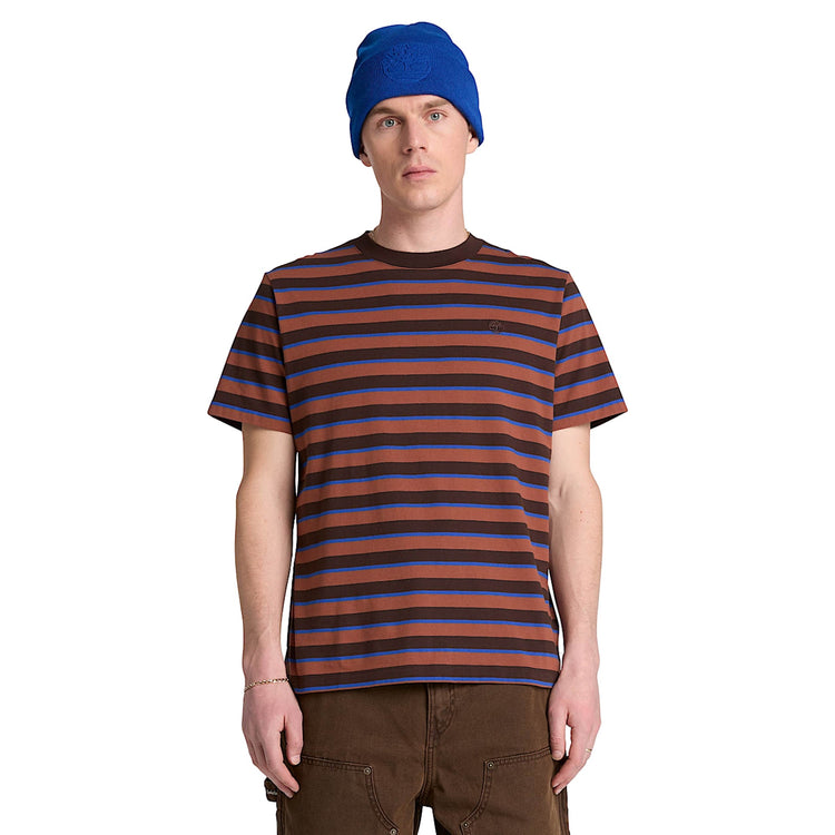 T-shirt Uomo a righe colorate modello frontale