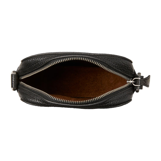 Borsa a tracolla Uomo Tuckerman in pelle nera interno