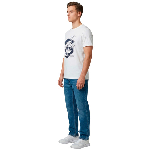 T-shirt bianca Uomo con stampa frontale retro