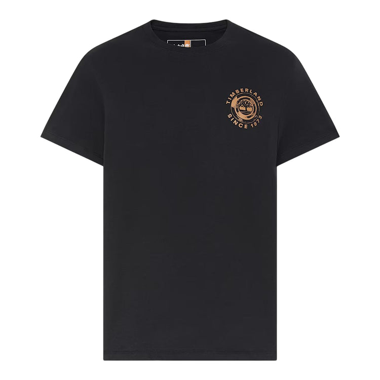 T-shirt Uomo in cotone nero con logo sul petto