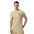 T-shirt da uomo in cotone beige con logo stampato