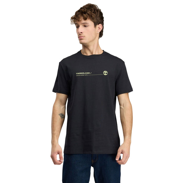 T-shirt Uomo Nera con grafica frontale