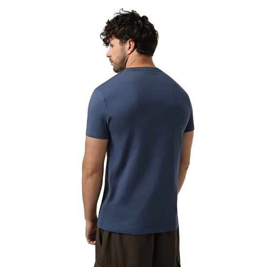 T-shirt Uomo Blu con grafica frontale retro