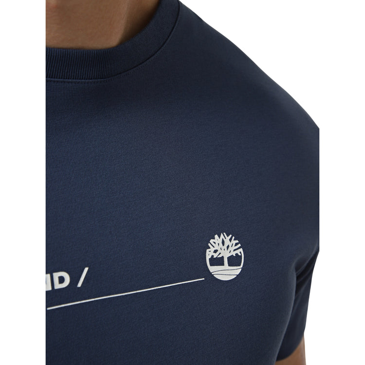 T-shirt Uomo Blu con grafica frontale dettaglio