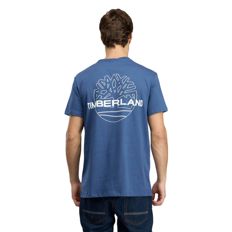 T-shirt Uomo Blu con maxi stampa retro: modello retro