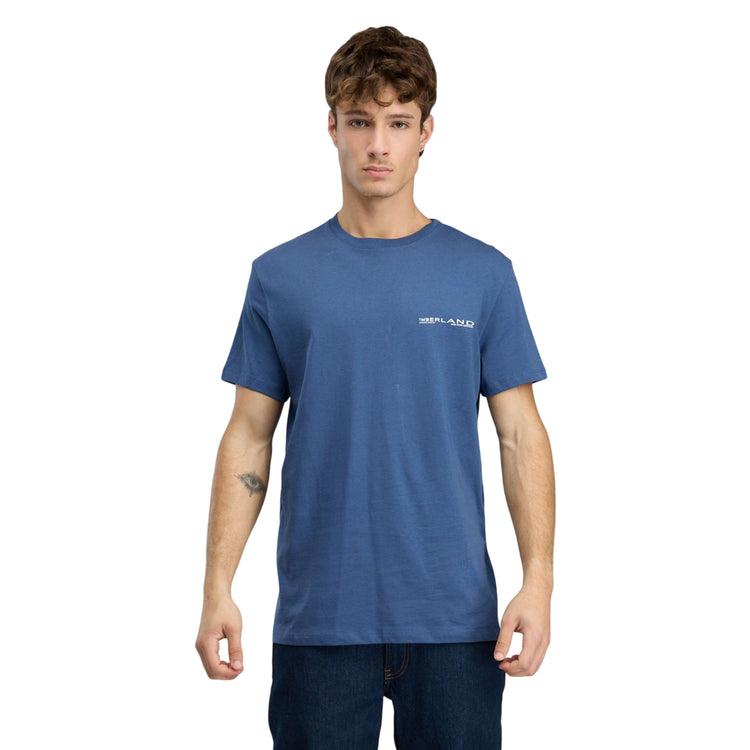 T-shirt Uomo Blu con maxi stampa retro