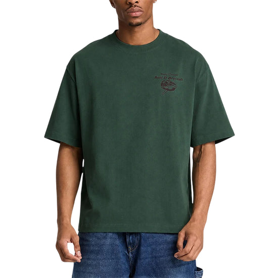 T-shirt Uomo Verde con grafica Beef&Broccoli modello frontale