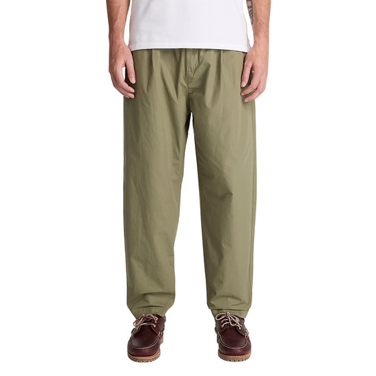 Pantaloni Uomo Claremont Verdi Plissettati