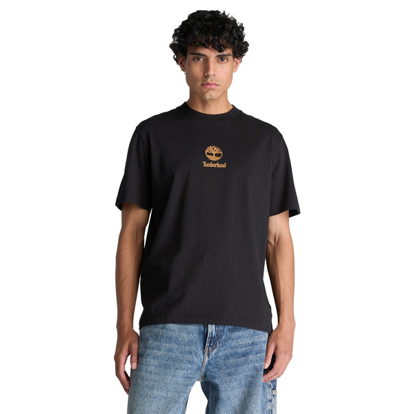 T-shirt Uomo Print Stack Logo Nero modello frontale