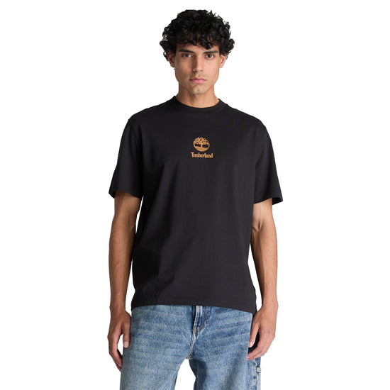 T-shirt Uomo Print Stack Logo Nero modello frontale